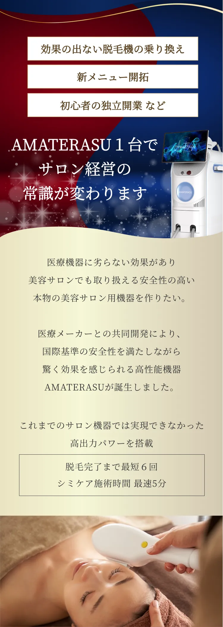 AMATERASU1台でサロン経営の常識が変わります